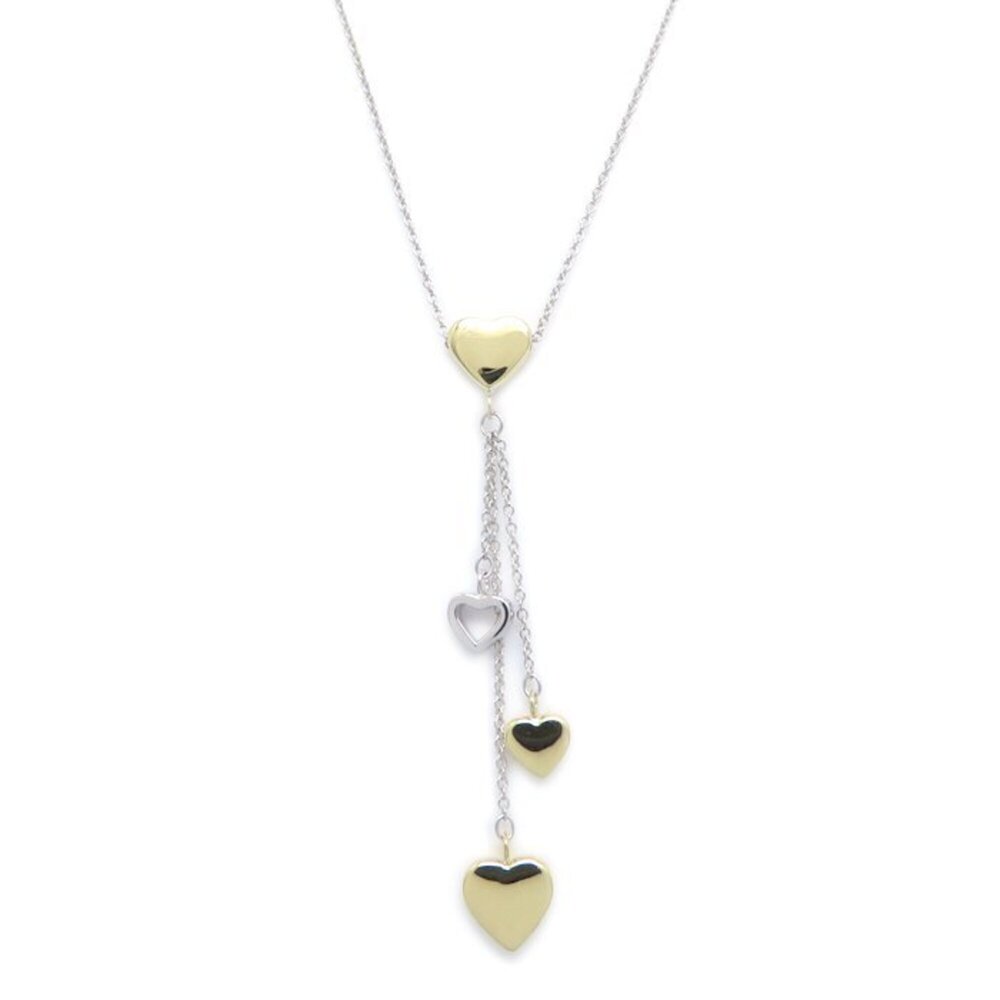 TIFFANY&Co. Multi Heart Drop Necklace 18K Yellow Gold x White Women's 295957
